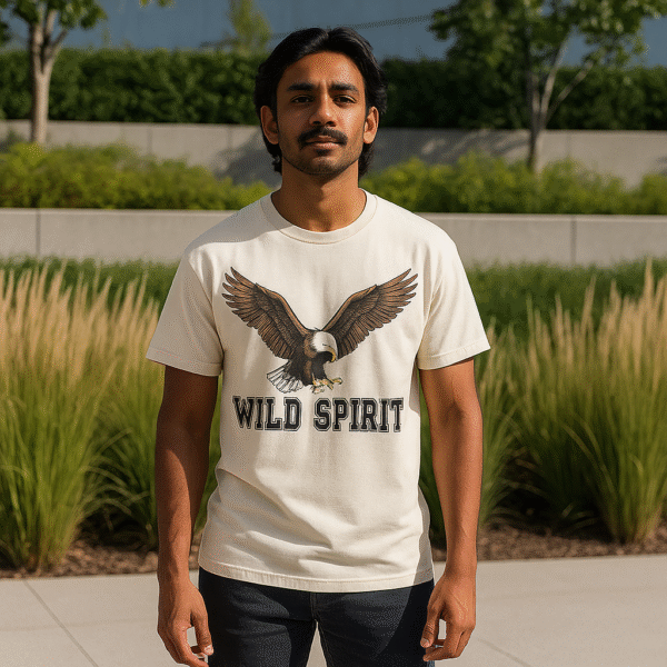 Wild Spirit Eagle Graphic T-Shirt – Off White - Image 2