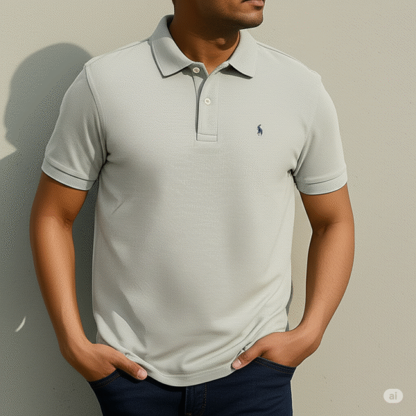 Classic Pique Knit Polo T-Shirt - Image 3