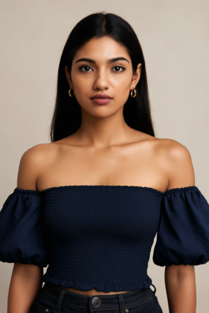 Women’s Off-Shoulder Blue Stylish Top