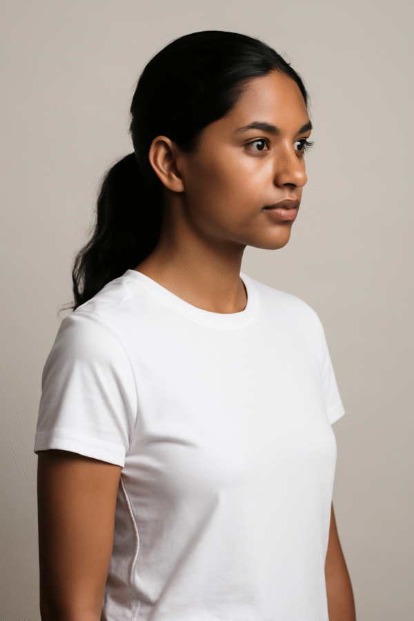 Women’s White Solid Casual Top - Image 3